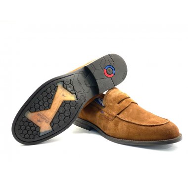 F0824 fluchos mocassino uomo camoscio