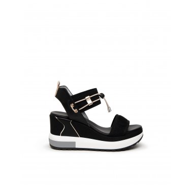 E307753D nero giardini sandalo zeppa donna