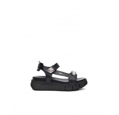 E410707D nero giardini sandalo zeppa donna