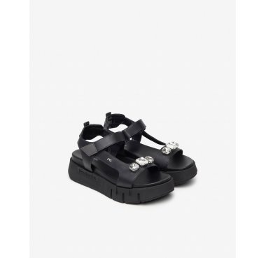 E410707D nero giardini sandalo zeppa donna